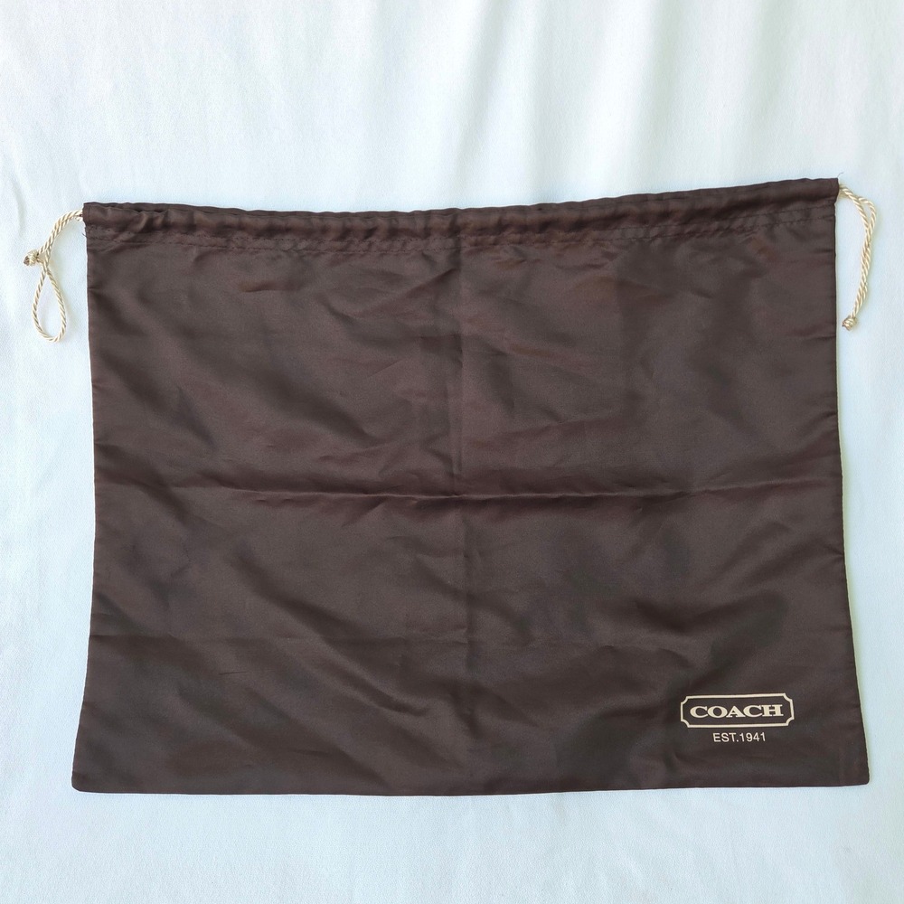 Coach Dust Bag Brown Excellent Drawstring Logo Storage Bag 19x15